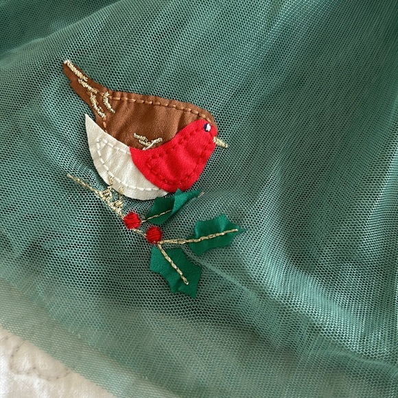 Mini Boden Stunner holiday skirt birds green 7-8 - Picture 2 of 5